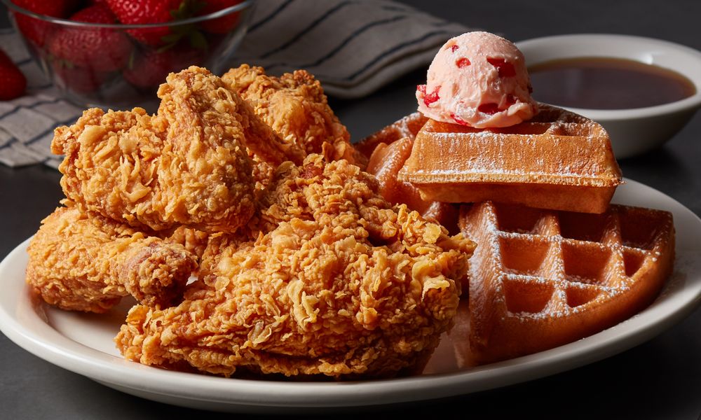 Chicken and Waffles at Metro Diner in Augusta, GA