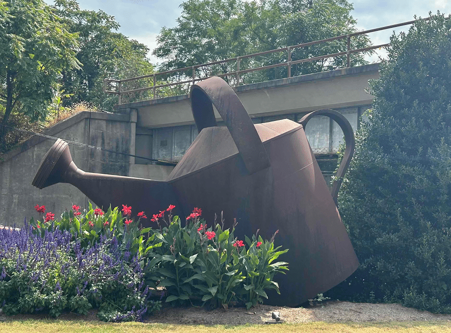 Giant Watering Can and Flower Pots