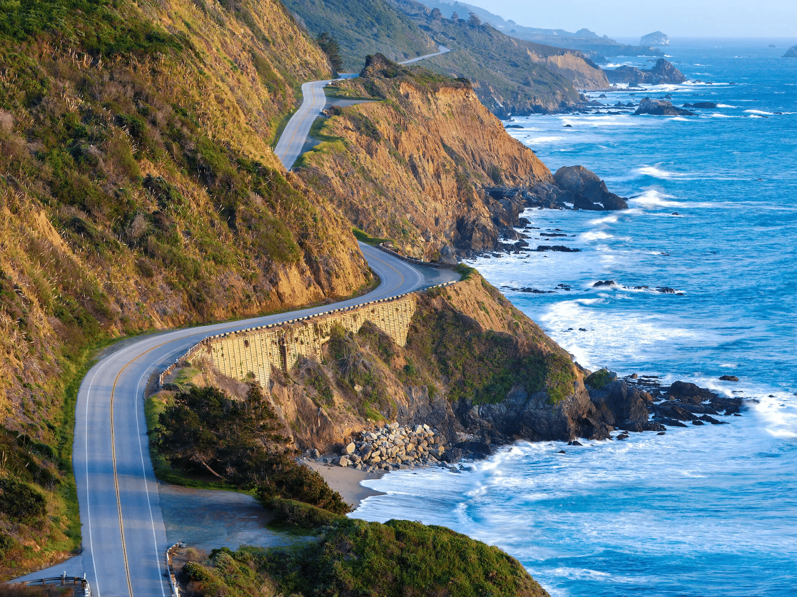 A top view of the road along Pacific Coast Highway